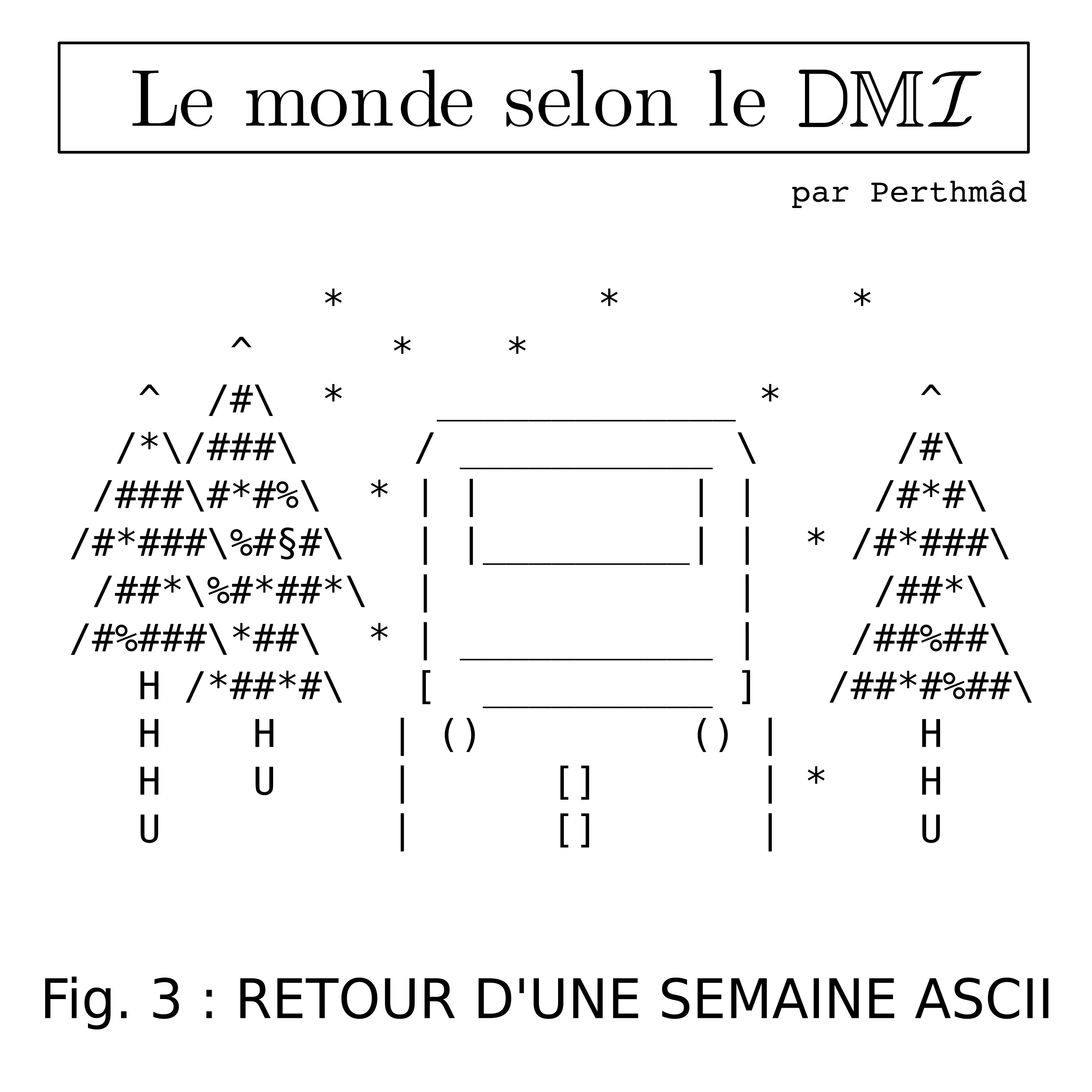 Retour d'une semaine ASCII.